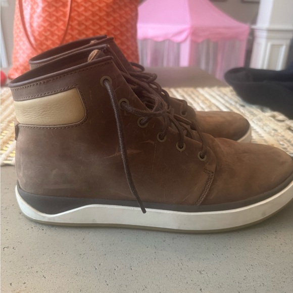 OluKai Men's Brown Leather Lace-Up Casual Boots - Picture 6 of 6